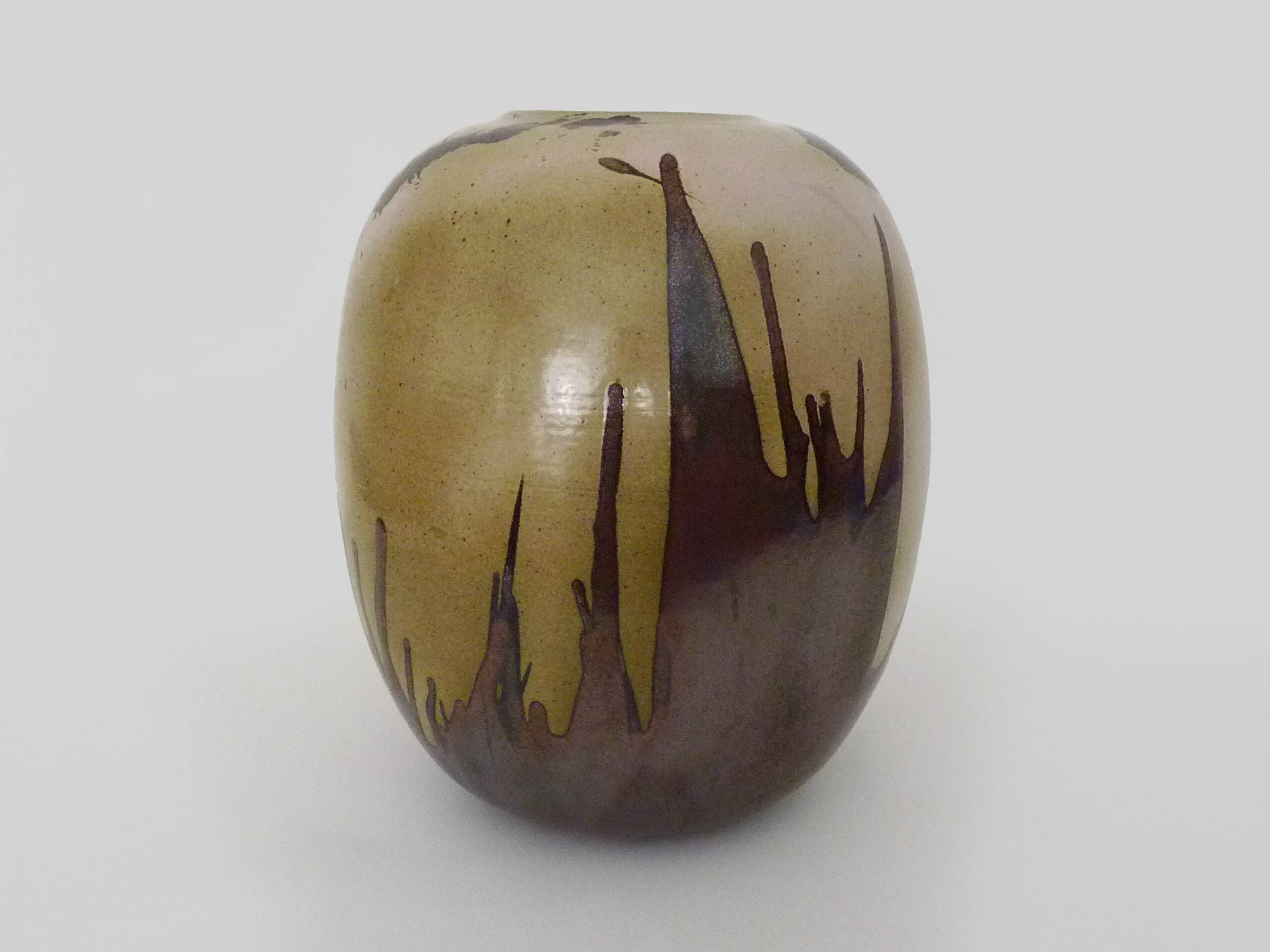Large enameled stoneware vase by Denis Bouniard Atelier des Cendres 1991