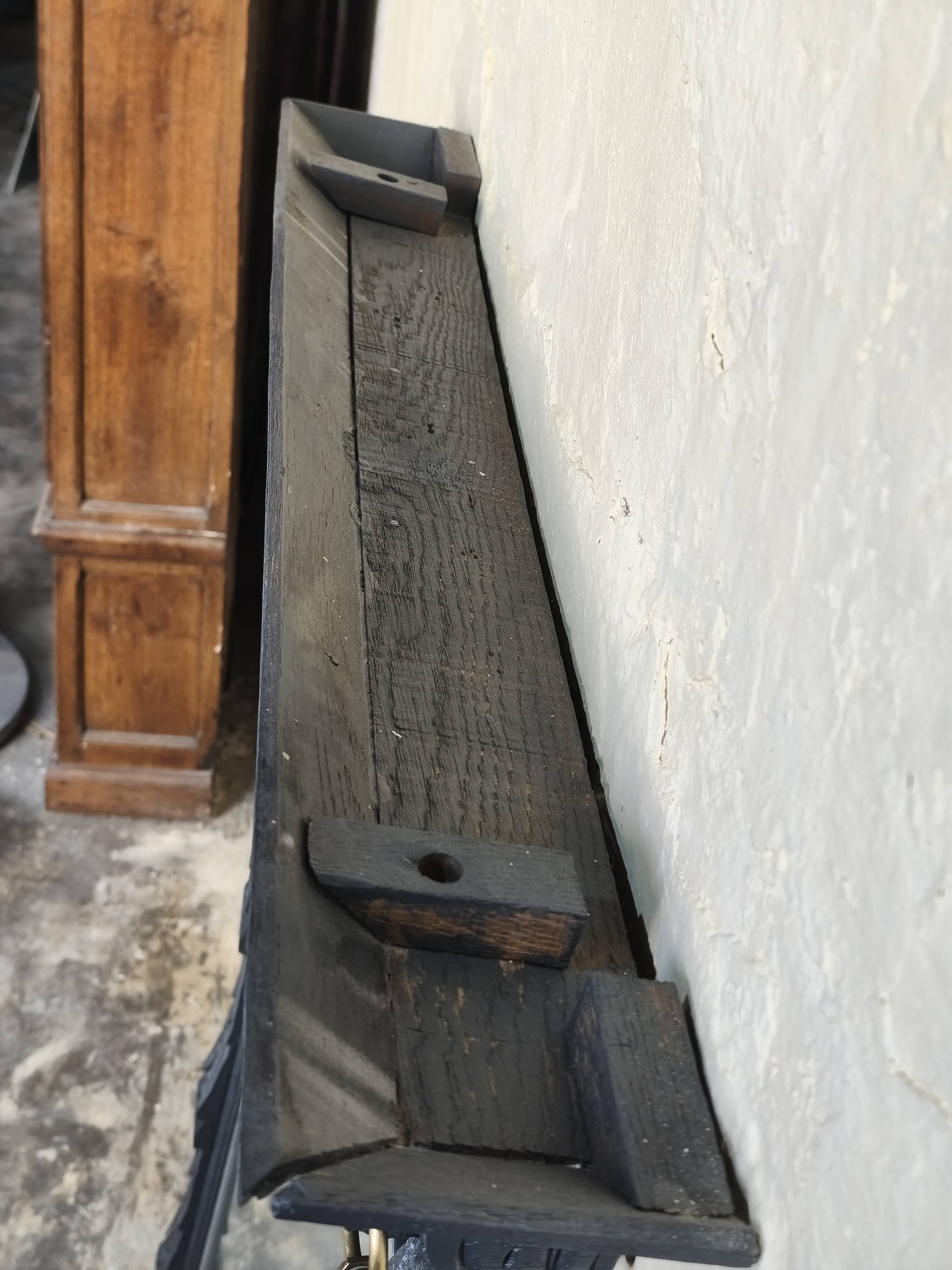 1920s mirror in dark grey painted oak