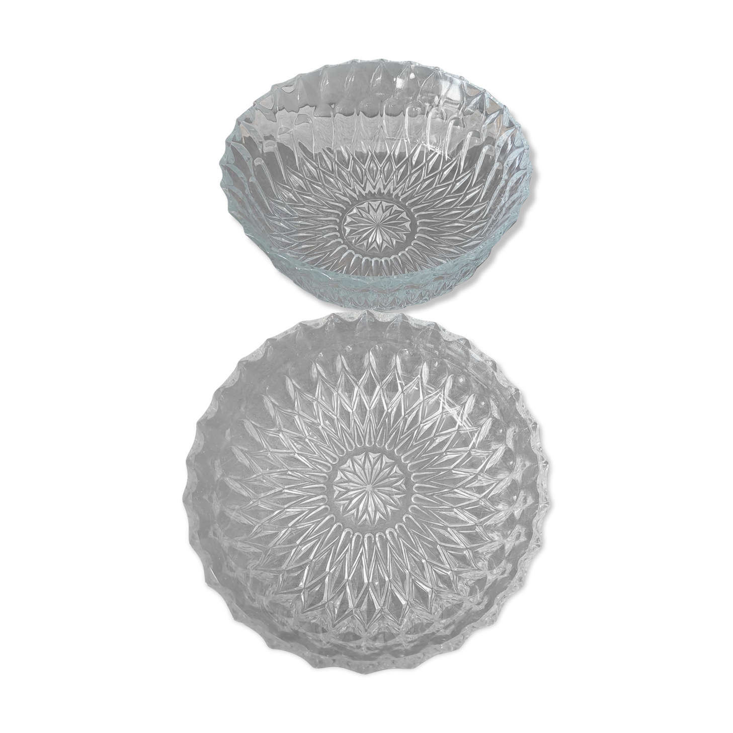 Vintage glass salad bowls