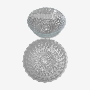 Vintage glass salad bowls