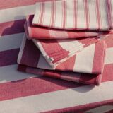 Pink striped tablecloth: 240cm x 170cm