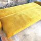 Convertible sofa in golden yellow velvet