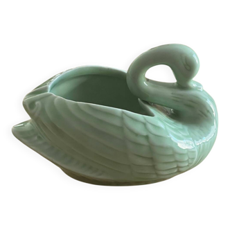 Almond green ceramic swan