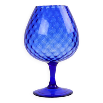 Vase bleu cobalt brandy cognac glass xl empoli 28cm