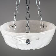 1980s Murano Ice-Textured Opalescent Glass Plafonnier Lamp by Effetre