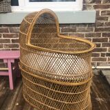 Vintage wicker cradle
