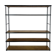 60s wall-mounted string shelf, wood and metal