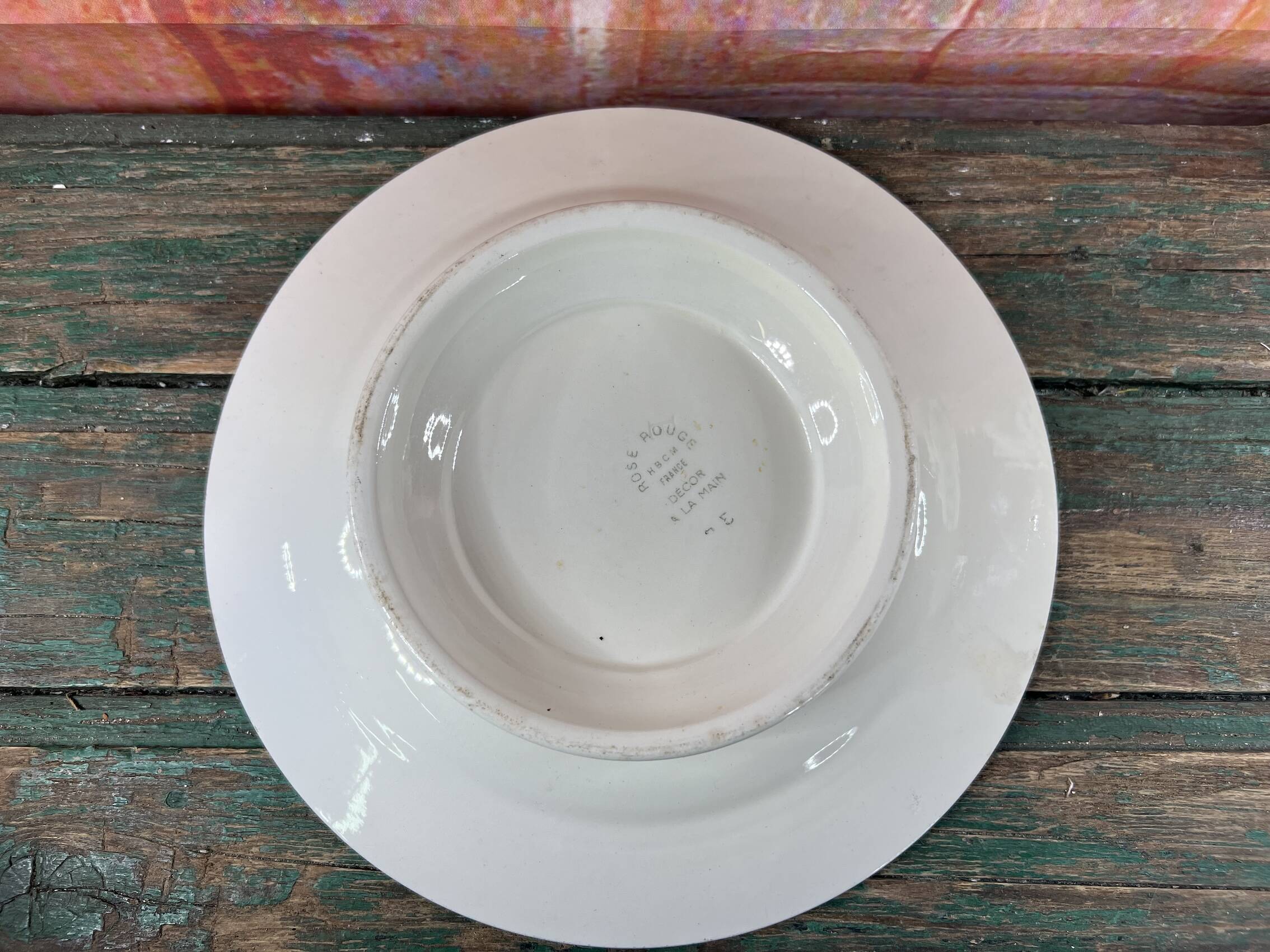 Plate on vintage heel dessert dish Rose Red
