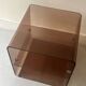 Smoked plexiglass side table/bedside table, M. Dumas for Roche Bobois 1970