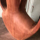 Vase in carved teak wood, 60s