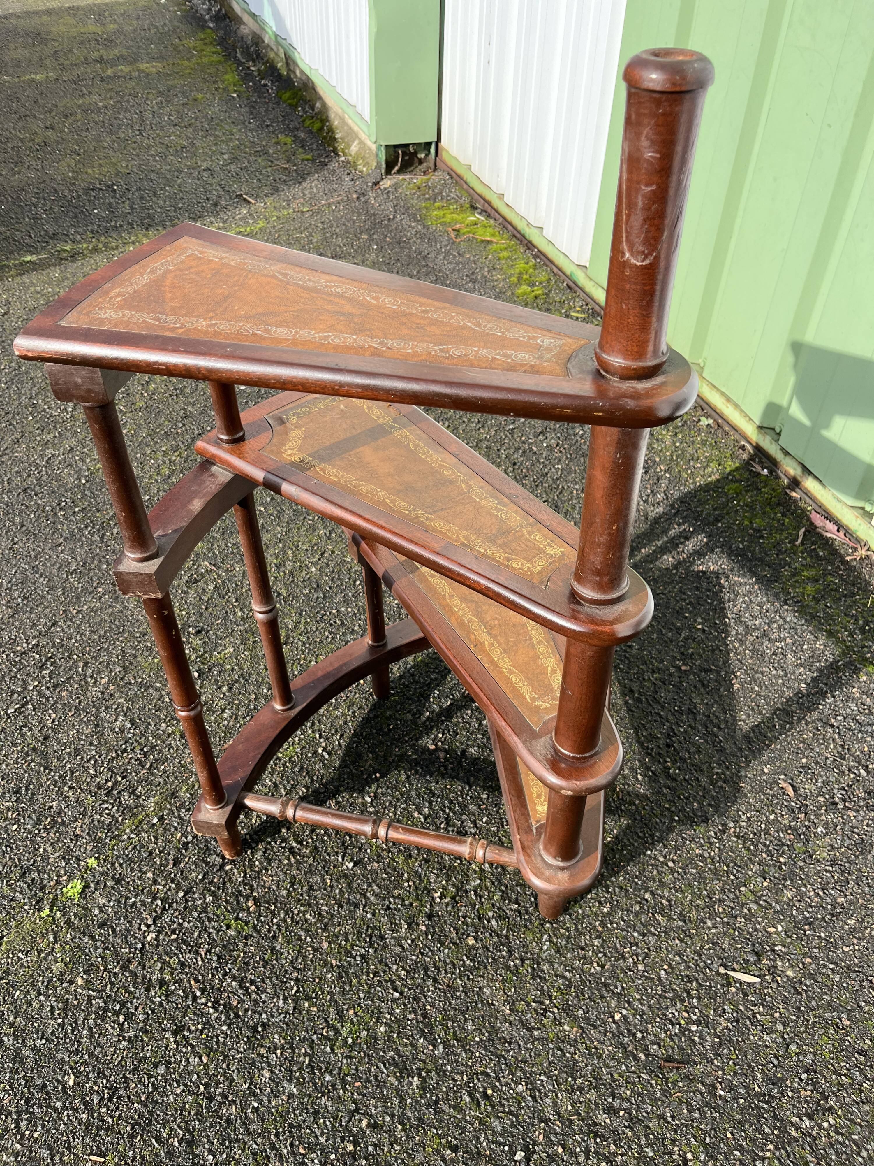 Victorian Leather Library Staircase, England