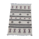 Black and purple white carpet woven by hand in pure wool