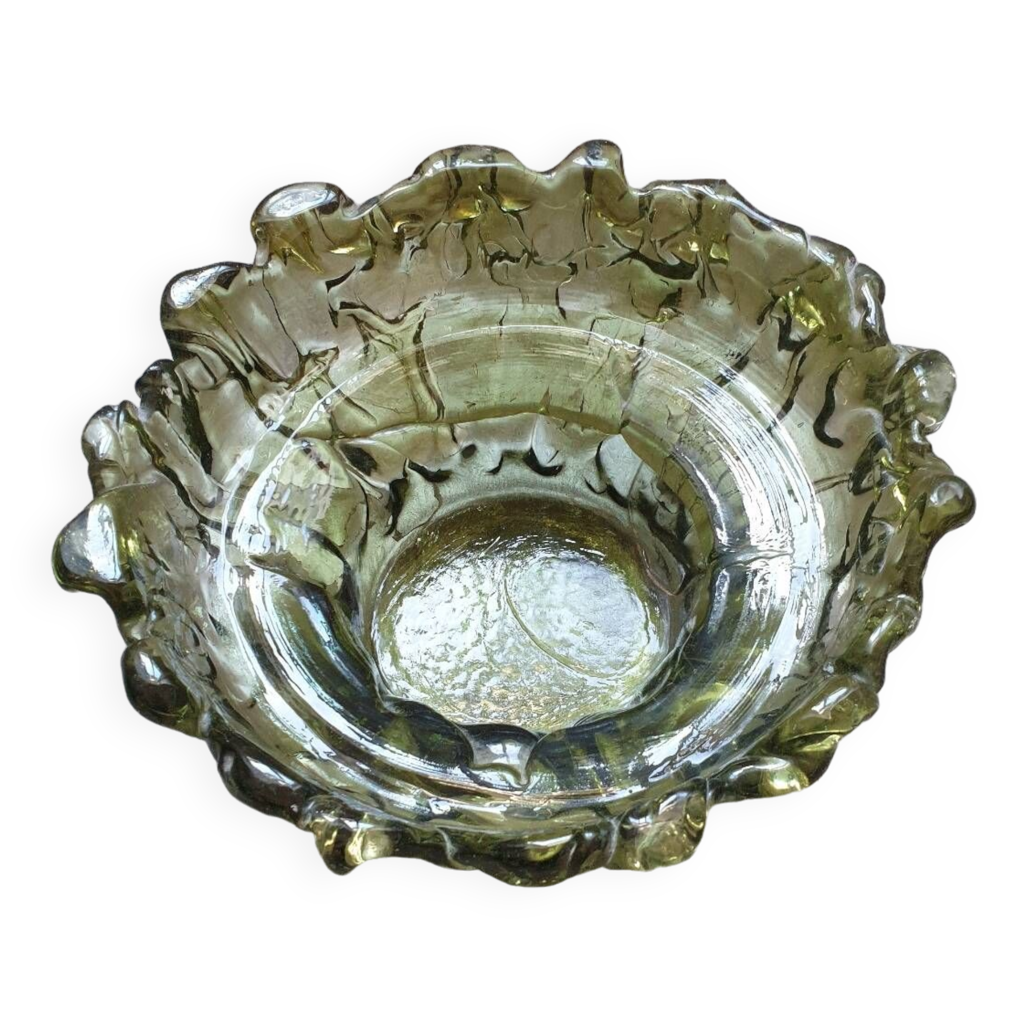 Coupe à fruit en verre vintage