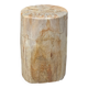 Small side table in white, grey, beige petrified wood H28 D18 - 3330