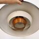 Rare Mid-Century Danish design lamp ,1960s -black&white metal& solid copper