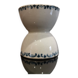 Vintage blue earthenware egg cup