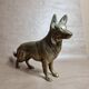 Antique brass german shepherd dog figurine