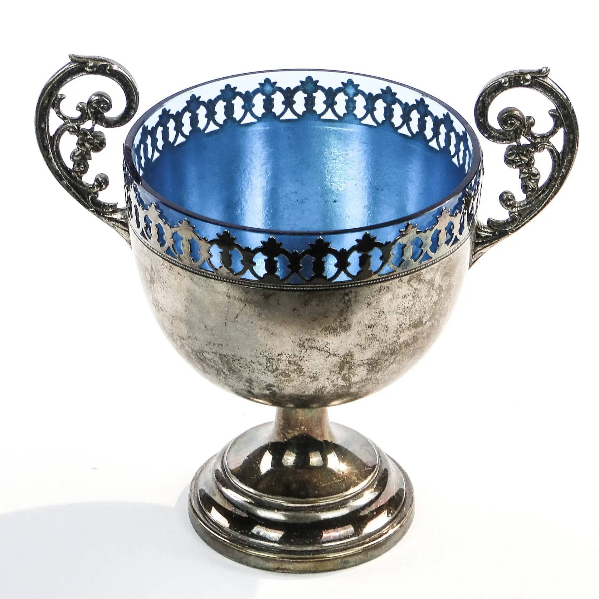 Sugar bowl, Art Nouveau, silver-plated brass, WMF, Germany, 1900s