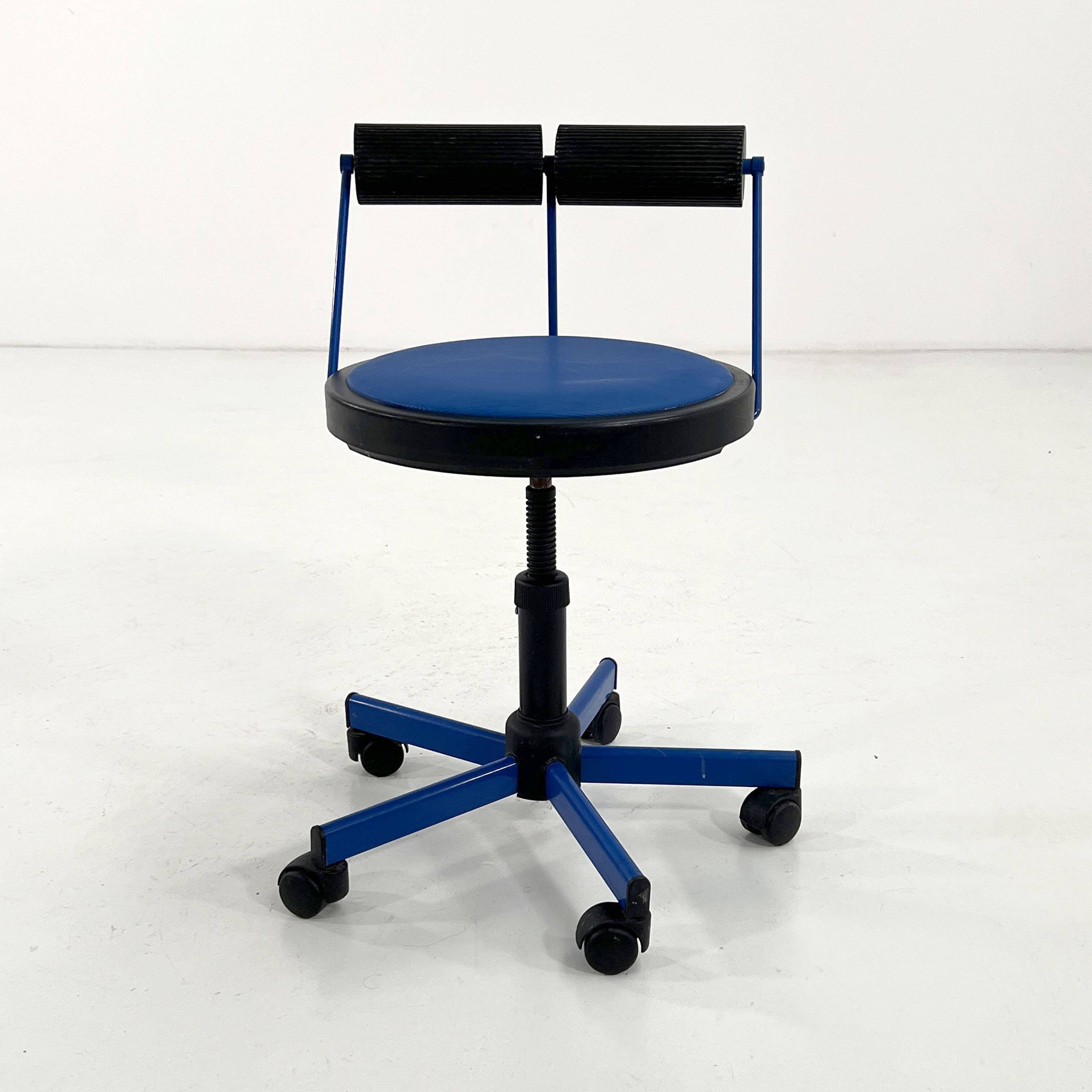 Chaise de bureau ajustable bleu de Bieffeplast, 1980