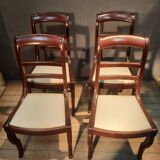 Série de 4 chaises à barettes en acajou