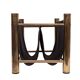Vintage Brass and Canvas Magazine holder 1970s France