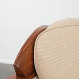 Art Nouveau design armchair with a luxurious light fabric upholstery