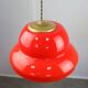 Mid-century italian red glass & brass pendant lamp
