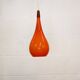 Orange teardrop glass pendant lamp made by Holmegaard - Denmark 1960