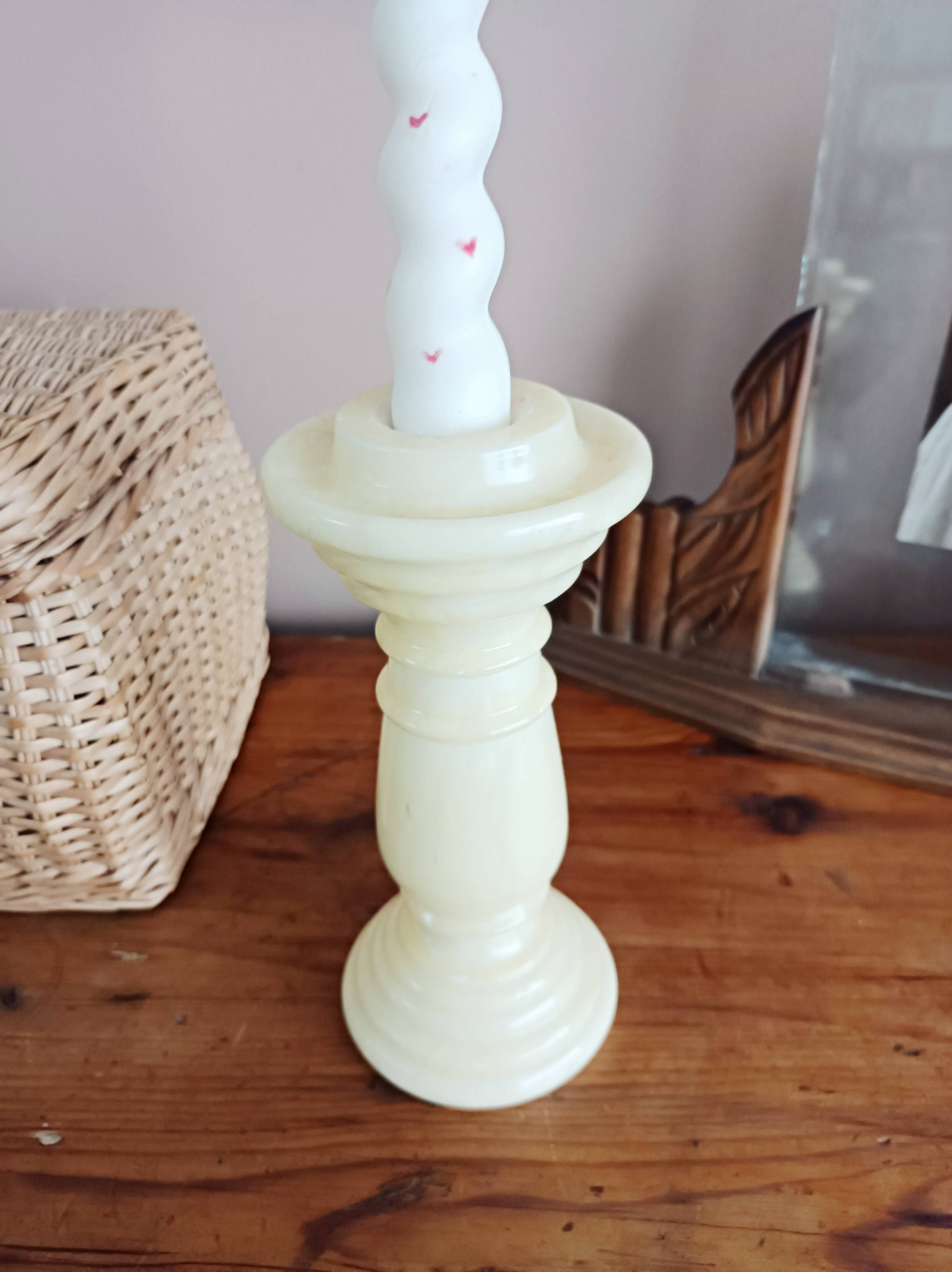 Alabaster candlestick