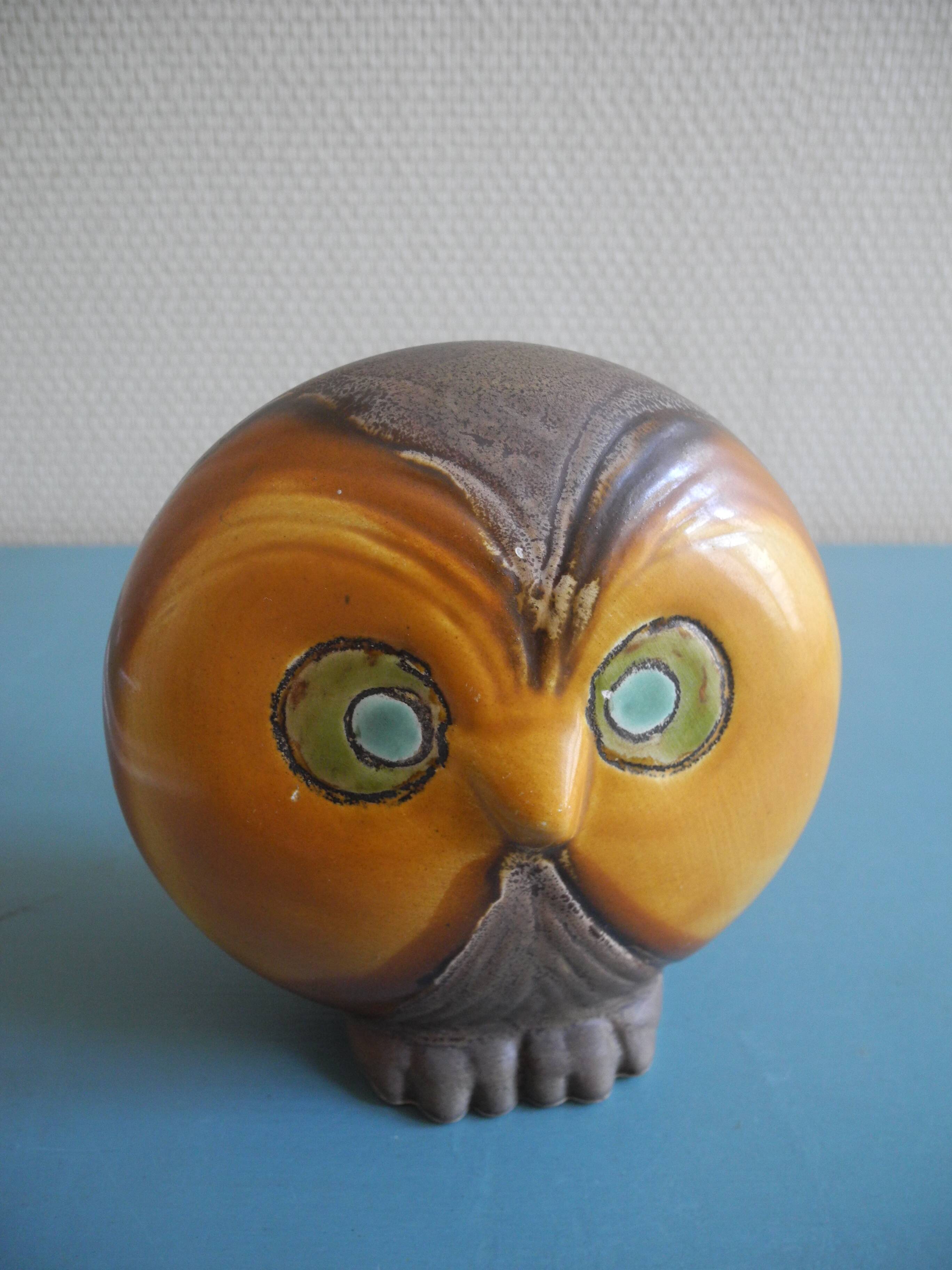 vintage ceramic owl pottery by Eduardo Vega