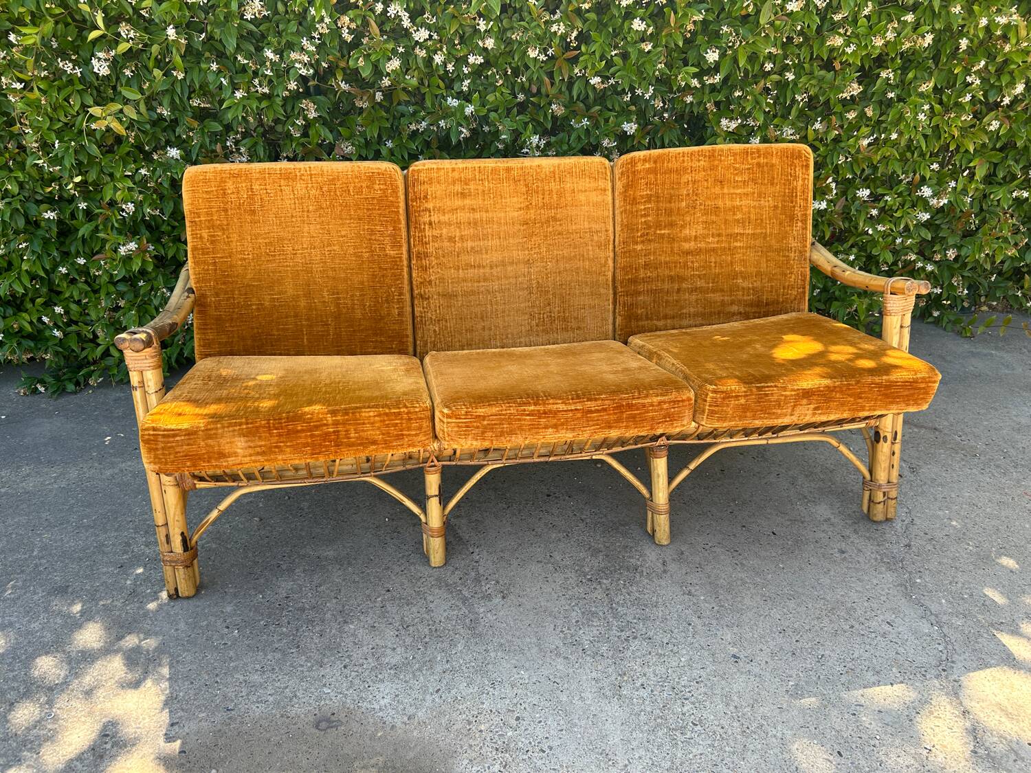 Bamboo sofa Dal Vera Italian design sofa 1970