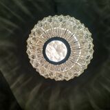 Portuguese Mid Century clear crystal acrylic tall hanging lamp for high ceilings, 1960s