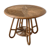 Round rattan coffee table