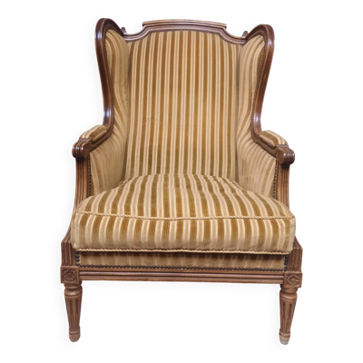 Large bergere à oreilles style Louis XVI