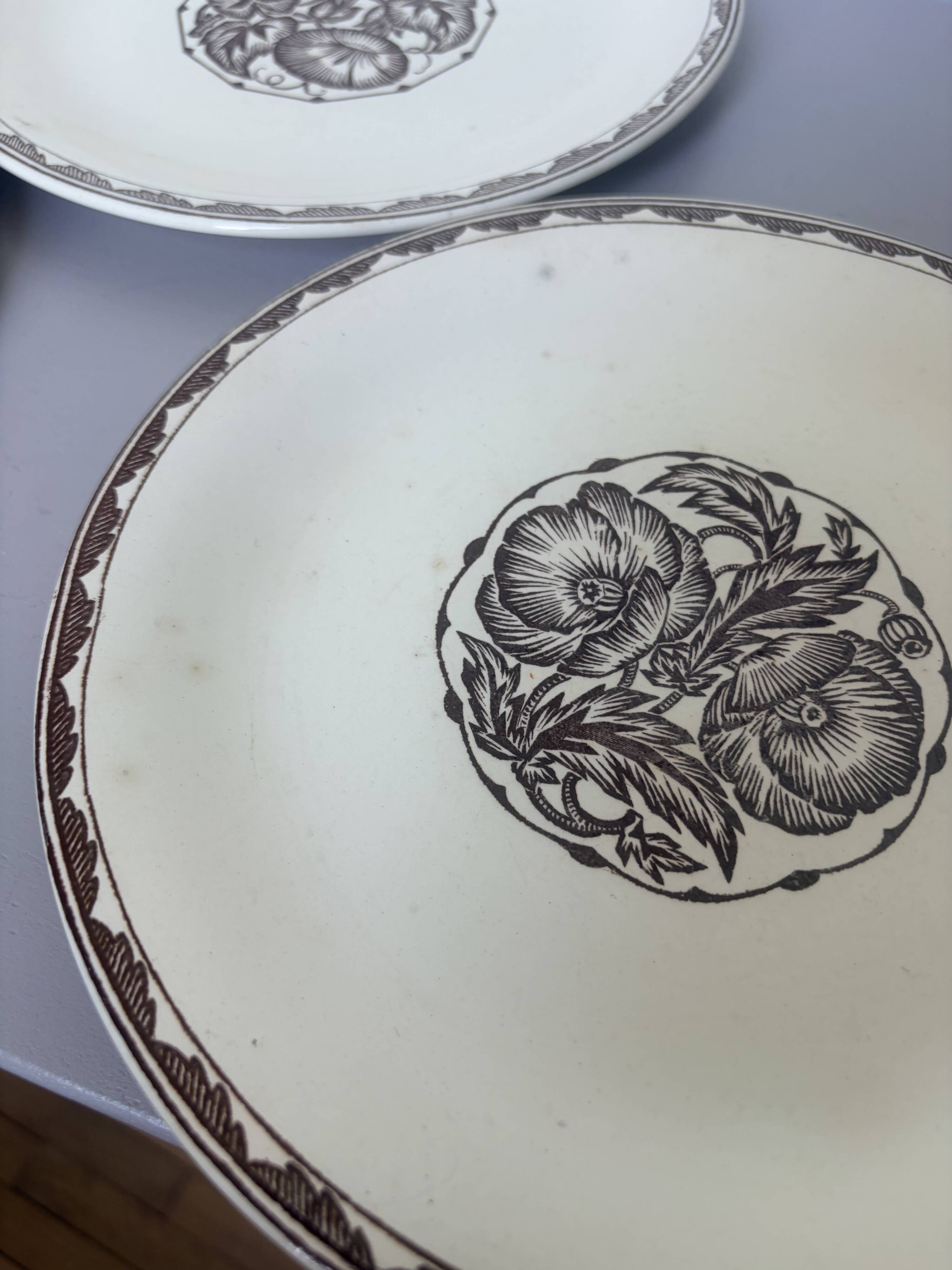 3 flat plates from Sarreguemines model Argonne 210734