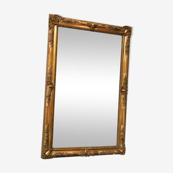 Miroir d'époque Restauration en bois stucké doré - 125x78cm