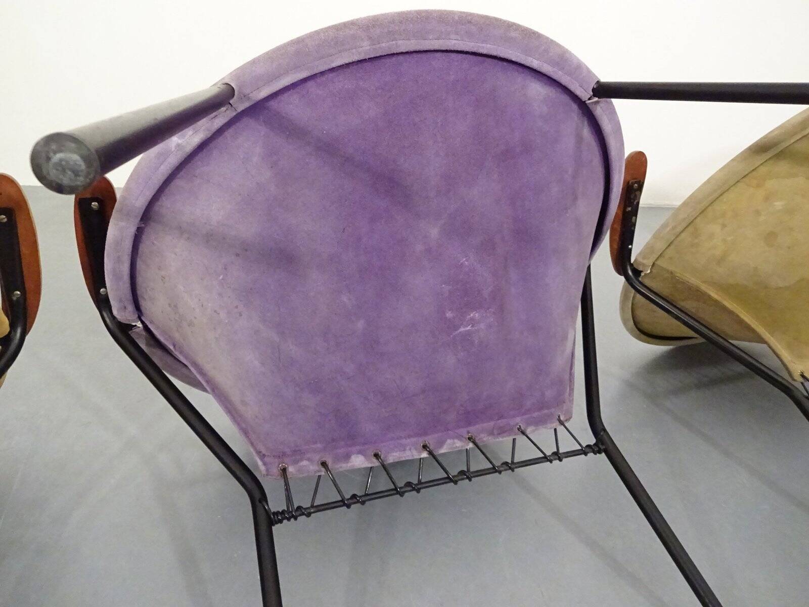 Danish Sueded Balloon Chairs by Hans Olsen for Lea Furniture, 1950s, Set of 4