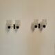 Vintage Arlus wall lights in glass and brass from the 1970s.