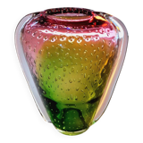 Bubble glass strawberry vase from Murano, 1960
