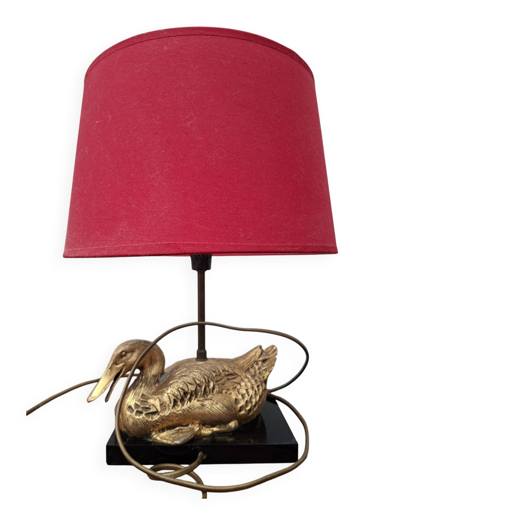 Hollywood Regency duck lamp in bronze