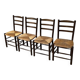 Set of 4 straw chairs from the 50s Dudouyt