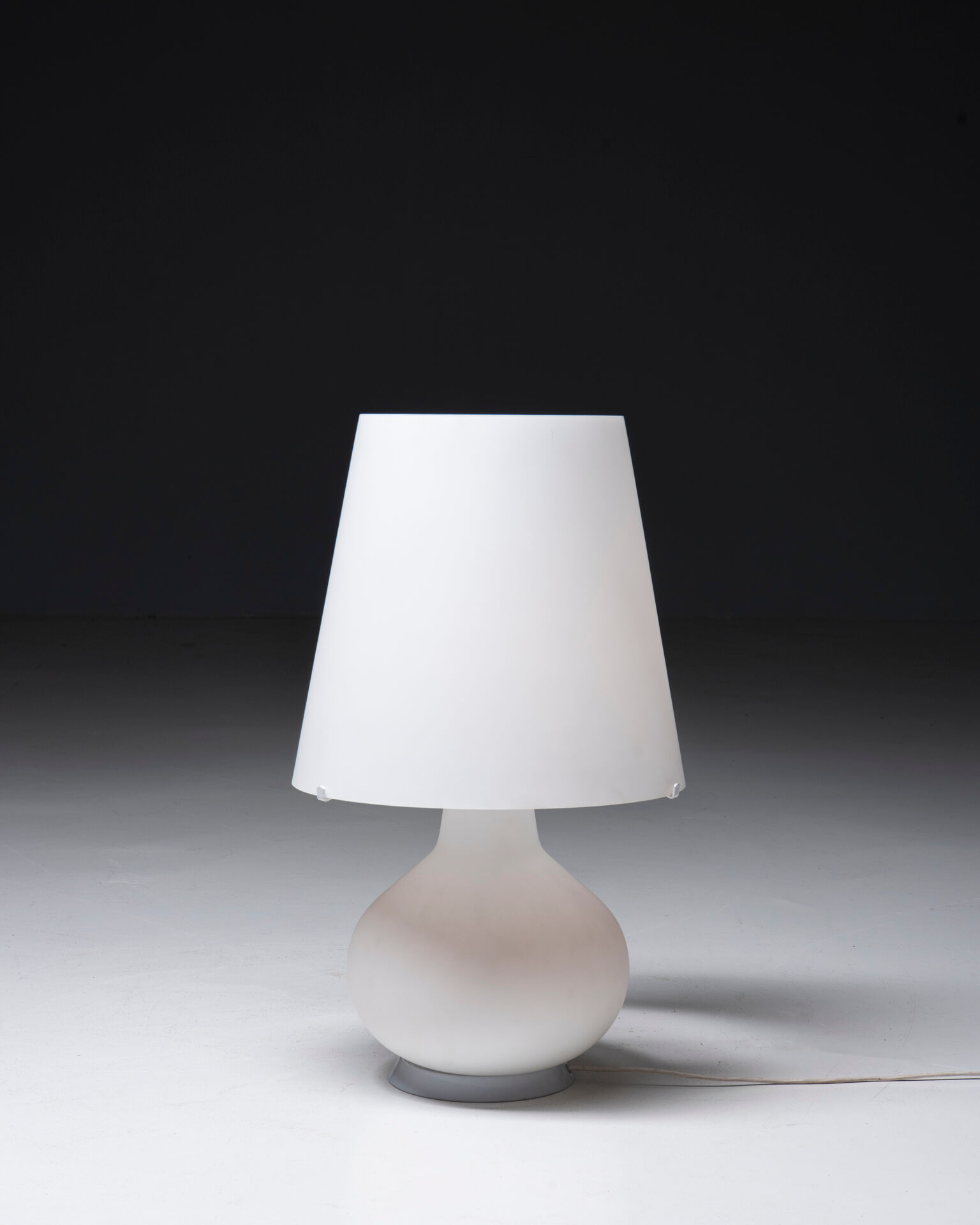 Floor lamp in white opaline glass, 1970's, italy