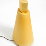 Large 1990s postmodern design floor or table lamp made of colored glass