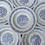 6 hollow plates blue flowers