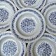 6 hollow plates blue flowers