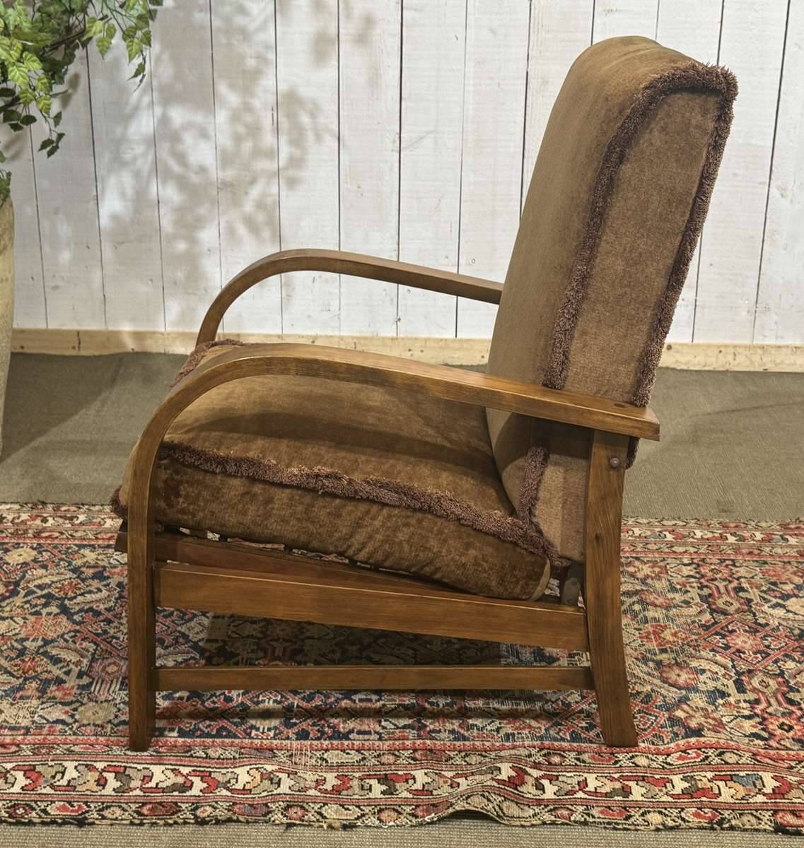 1930s English bridge chair in beech.