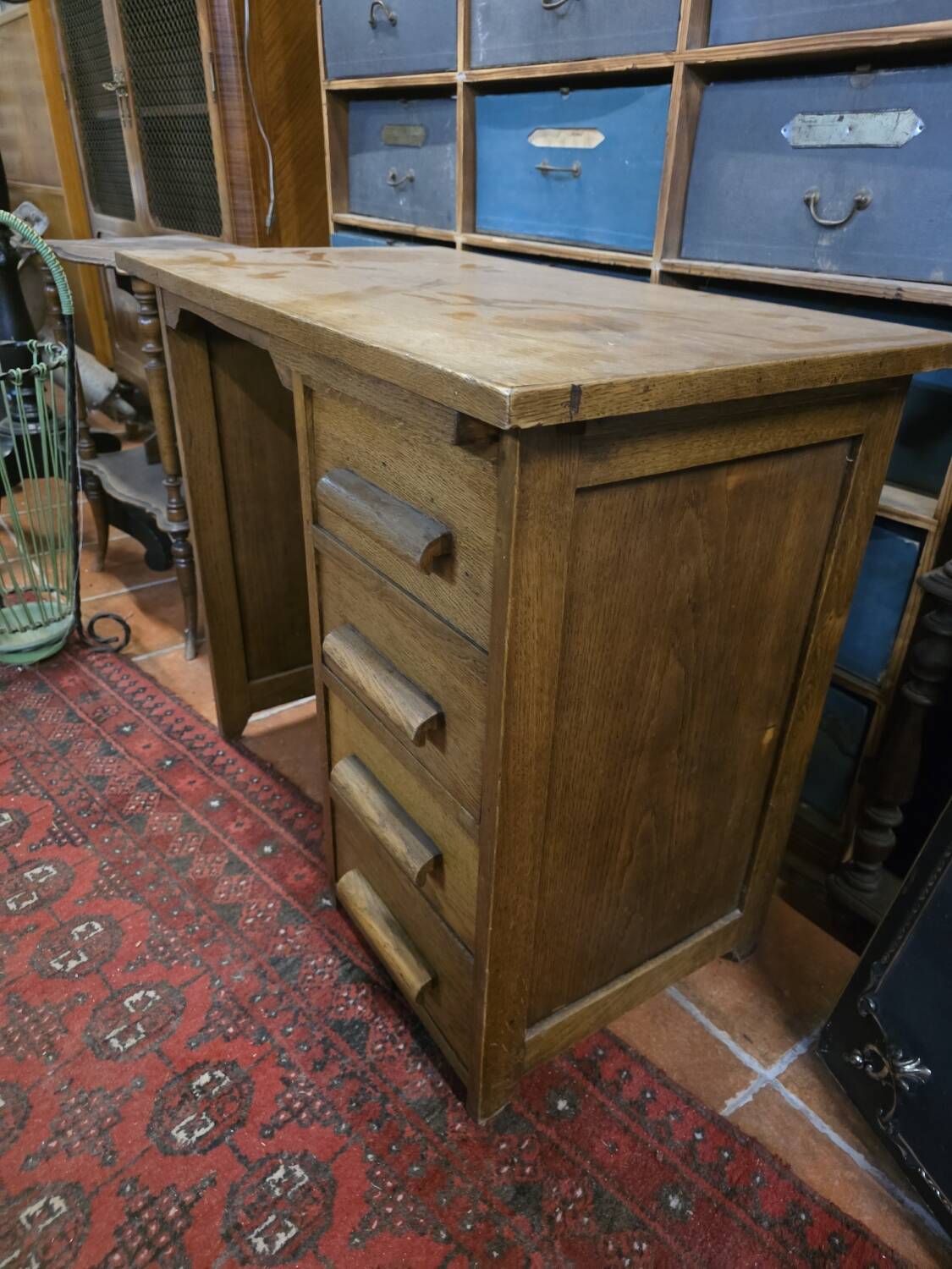 Oak children's desk with drawers
