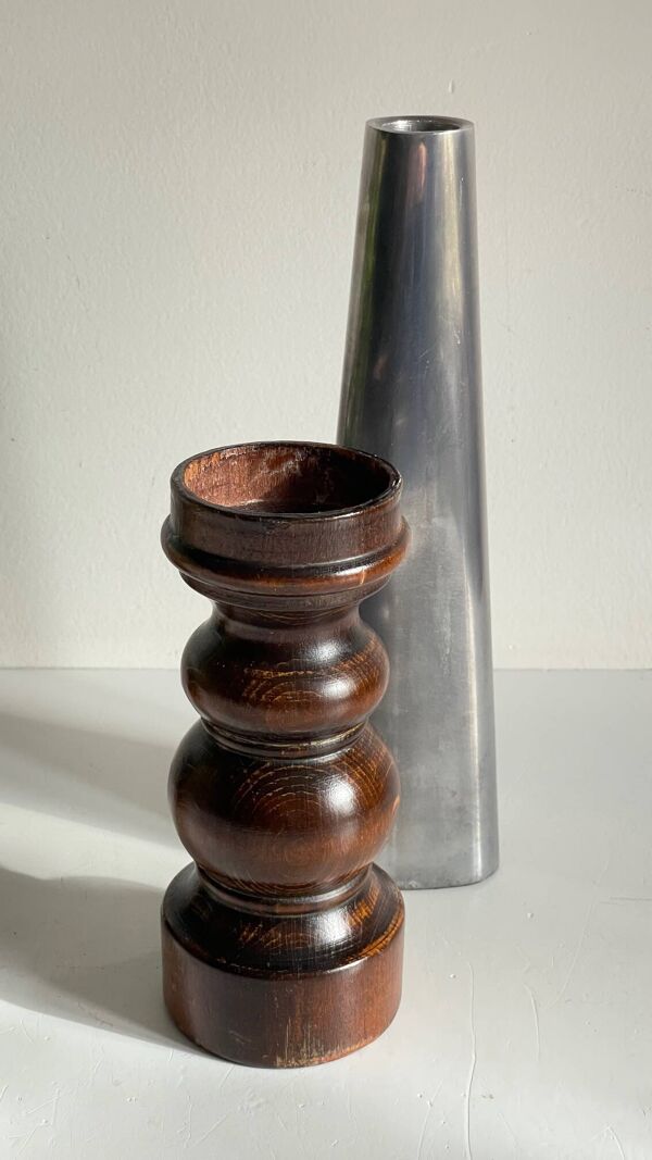 Bougeoirs bois et métal ikea vintage