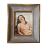 Oil on cardboard "female nude in bust" signed