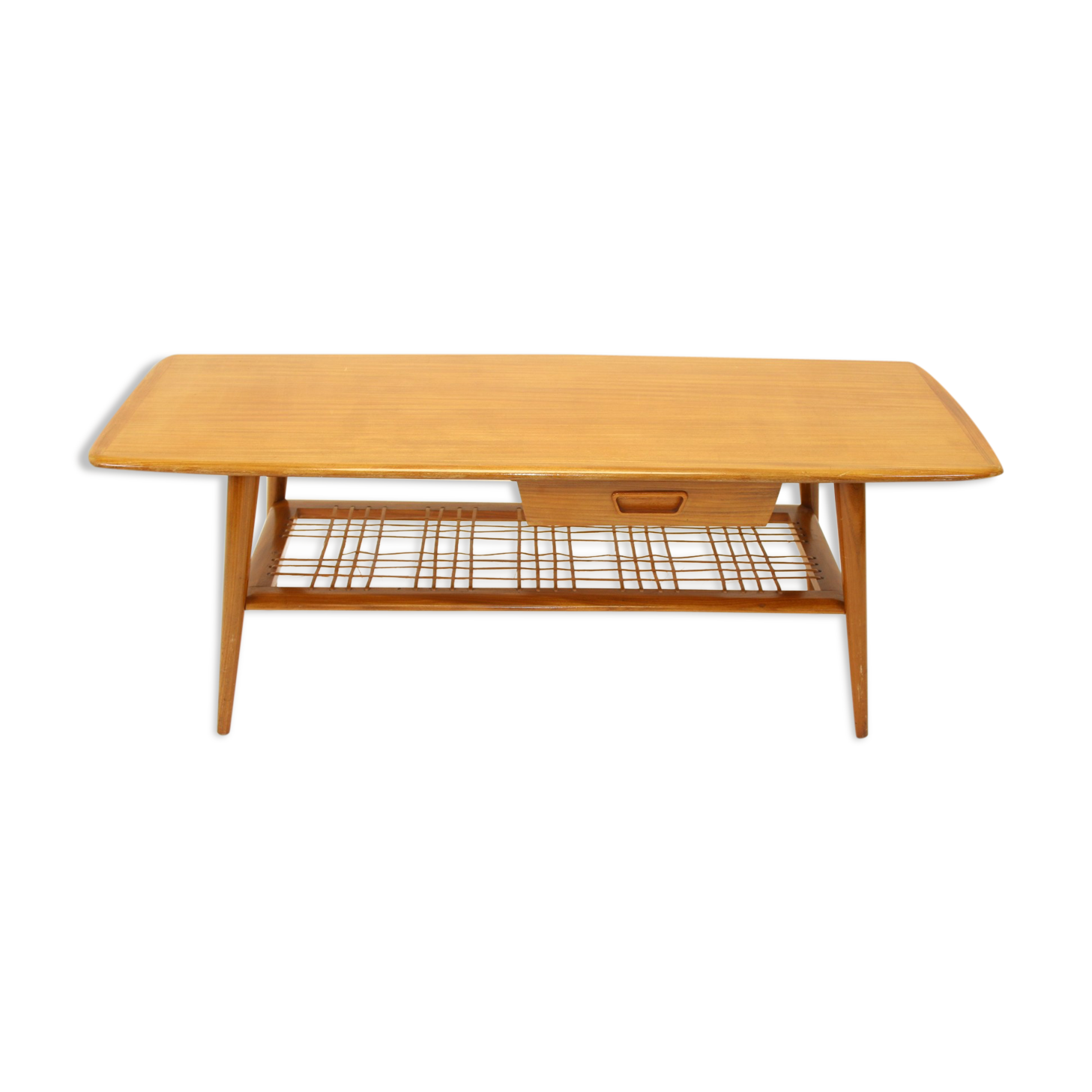 Table basse Louis van Teeffelen en bois des années 1950